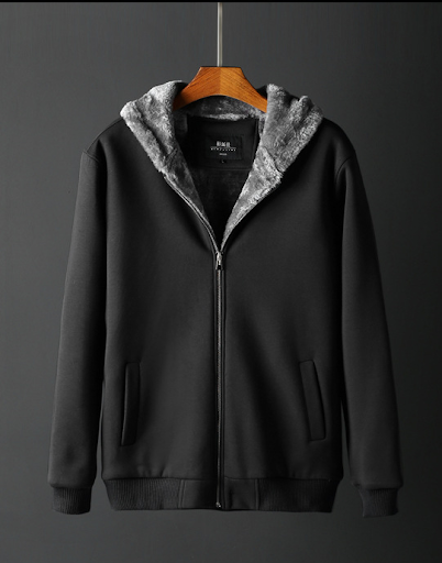 Title 7, Winter Plus Velvet Sweater Mens Cardigan Hoode...