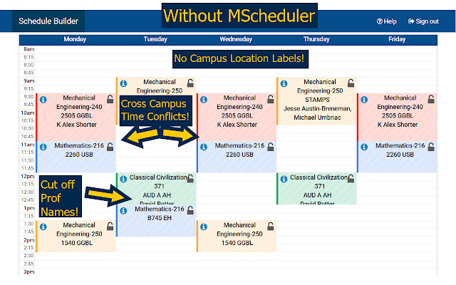 MScheduler chrome extension