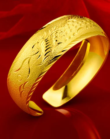 Bracelet large doré pour mariage, p - 1