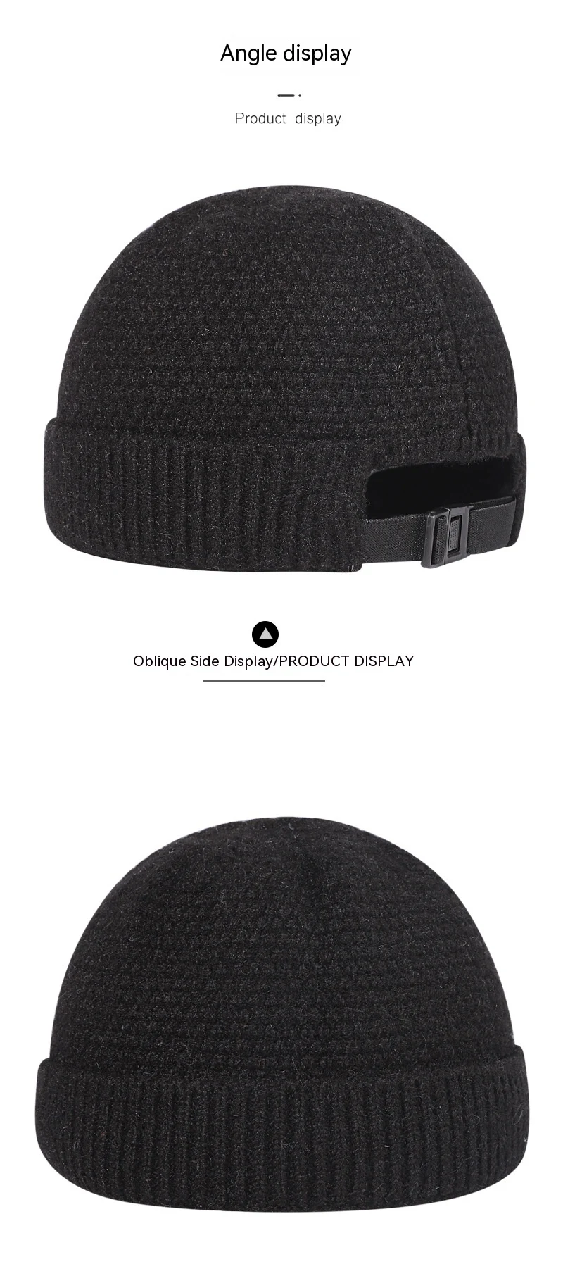 Title 6, Cappello in lana lavorato a maglia con orlo cal...