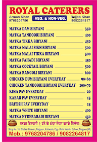 Royal Caterers menu 1