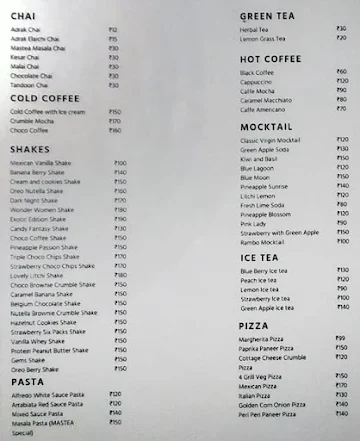 Mastea Chai N Gupshup menu 