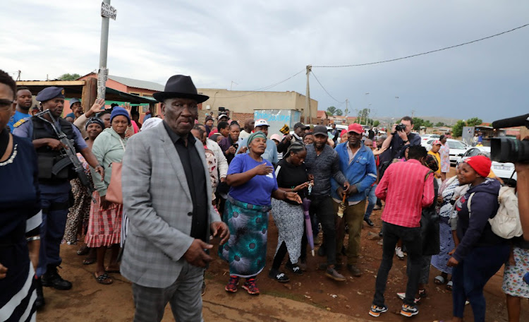 Police minister Bheki Cele helod an imbizo in Finetown, south of Johannesburg. File photo.