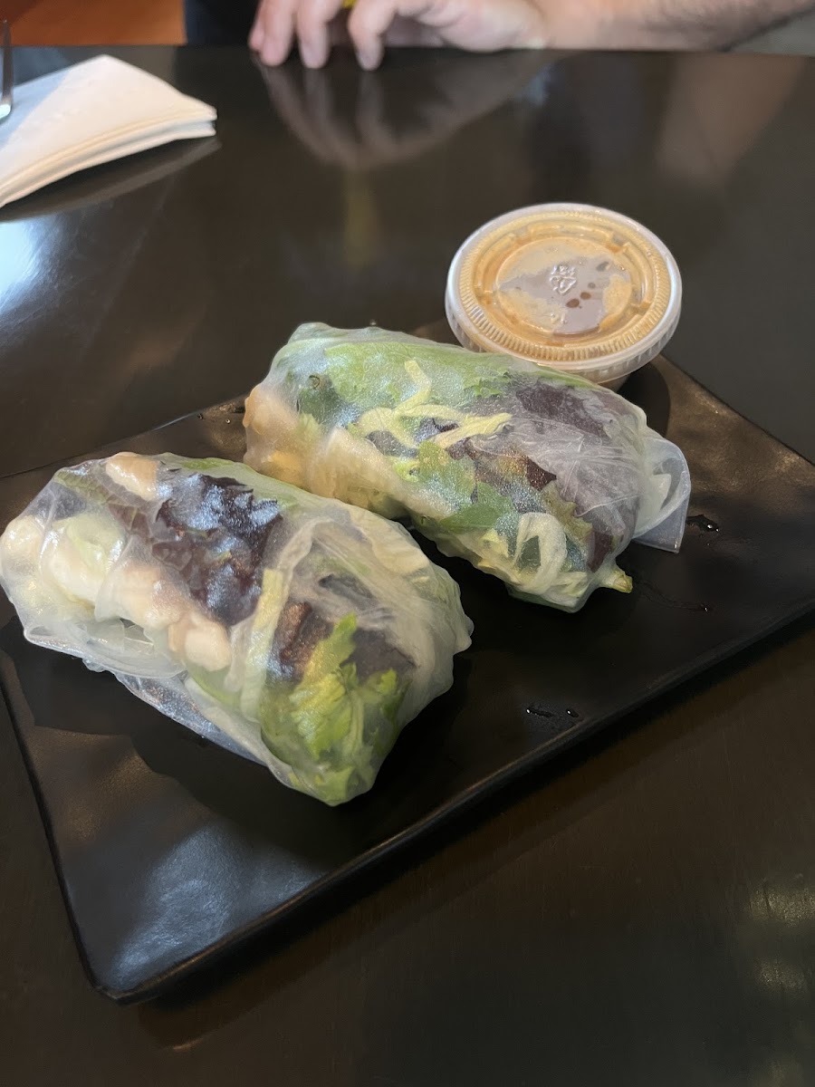 Chicken rice paper rolls