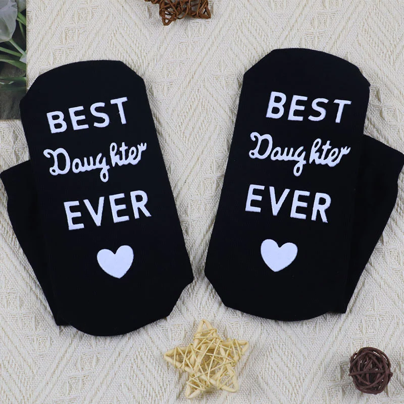 Chaussettes mi-mollet en coton avec alphabet anglais