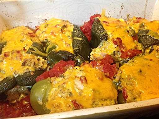 Creamy Stuffed Chicken Poblano Peppers