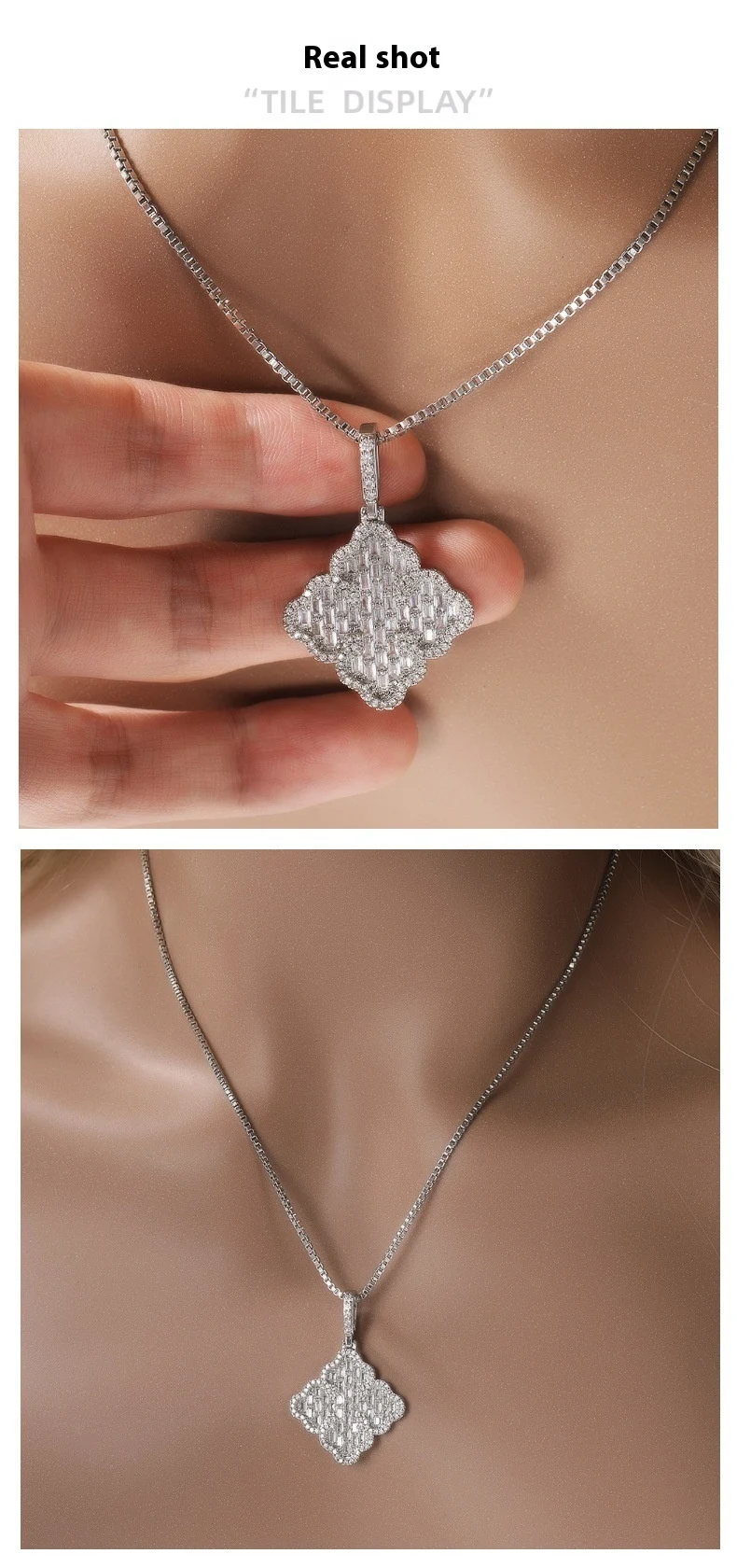 Title 4, Pendentif Trèfle à Quatre Feuilles Diamanté, Lu...