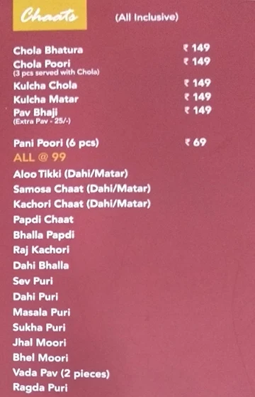 Bhartiya Jalpan menu 