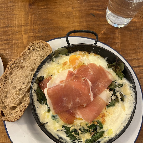 Saranno baked eggs with GF bread