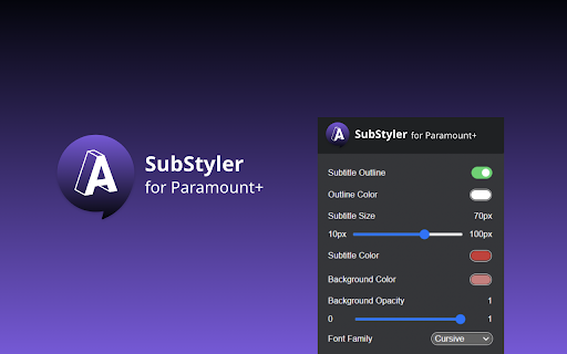 SubStyler for Paramount+ customize subtitles