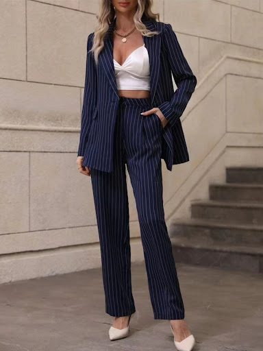 Title 5, Striped High-end Fashion Elegant Suit