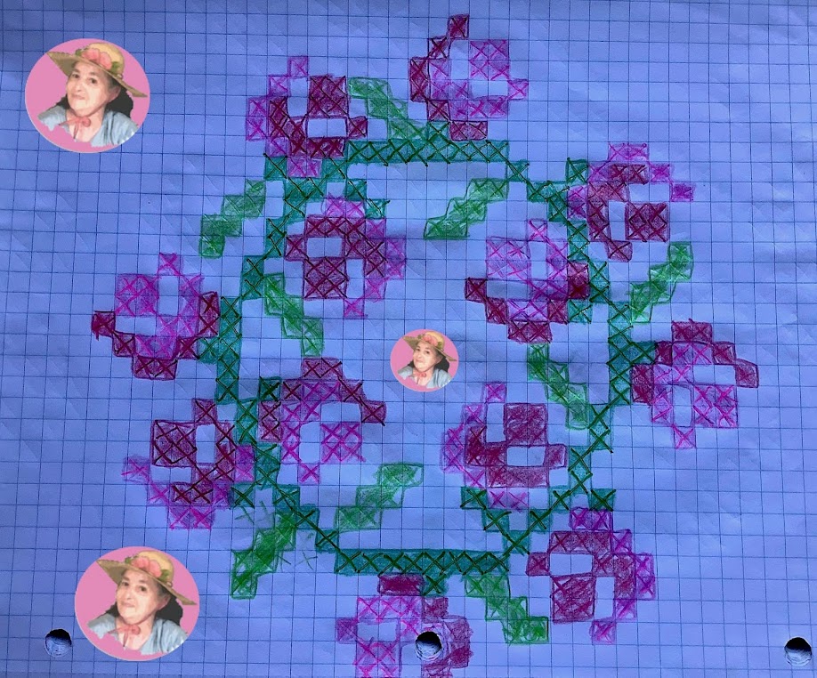 Esquema de flores en punto de cruz 