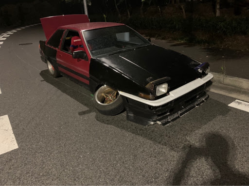 カローラレビン Ae86の車高調折れた 自走不可 突貫工事 仲間に感謝 前上がりに関するカスタム メンテナンスの投稿画像 車 のカスタム情報はcartune