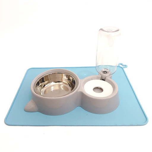 Title 4, Dog Bowl Cat Bowl Double Bowl with Automatic Dr...