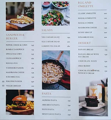 The T Cafe menu 