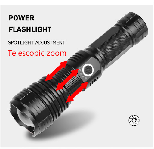 Title 4, Lampe torche extérieure P70 rechargeable par US...