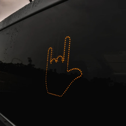 Title 3, Funny New LED Illuminated Gesture Light Car Fin...