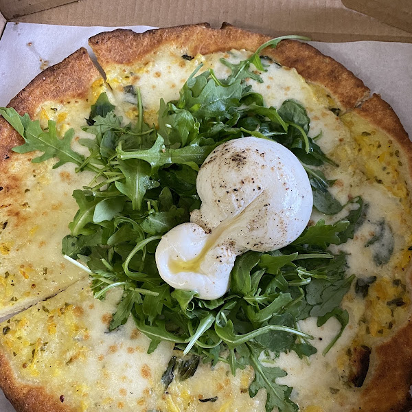 Burrata pizza on delicious gf crust