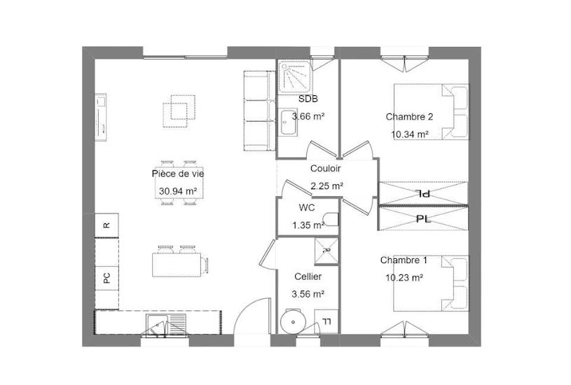  Vente Terrain + Maison - Terrain : 270m² - Maison : 60m² à Vias (34450) 