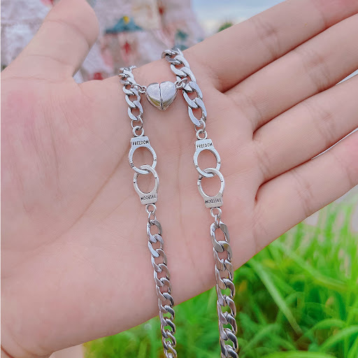 Title 5, Interlocking Couple Bracelets for Him and Her, ...