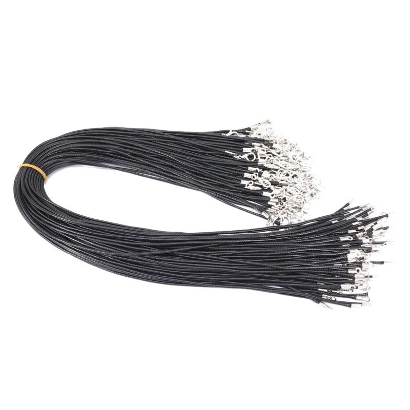 Cuerda colgante de cuerda de cera tejida negra sin cadena de cola Versátil y resistente para colgar objetos Ideal para decoración y proyectos creativos