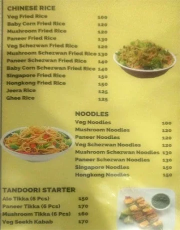 Nisarga Grand menu 