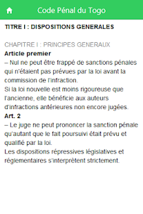 Code Pénal du Togo - náhled