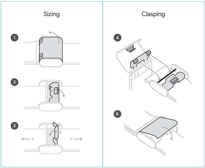Fitbit Air metal band instructions for sizing and clasping