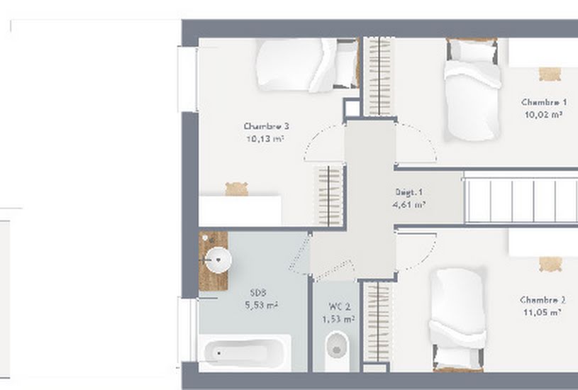  Vente Terrain + Maison - Terrain : 400m² - Maison : 110m² à Fay-lès-Nemours (77167) 