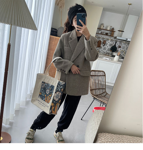 Title 5, Vintage Printed One-shoulder Unisex Shopping Ba...