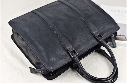 Title 18, New Mens Handbag Vegetable Tanned Leather Retr...