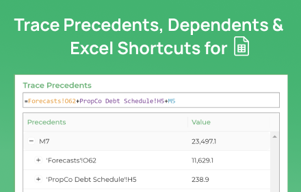 Google Sheets Excel Shortcuts & Trace Formula small promo image