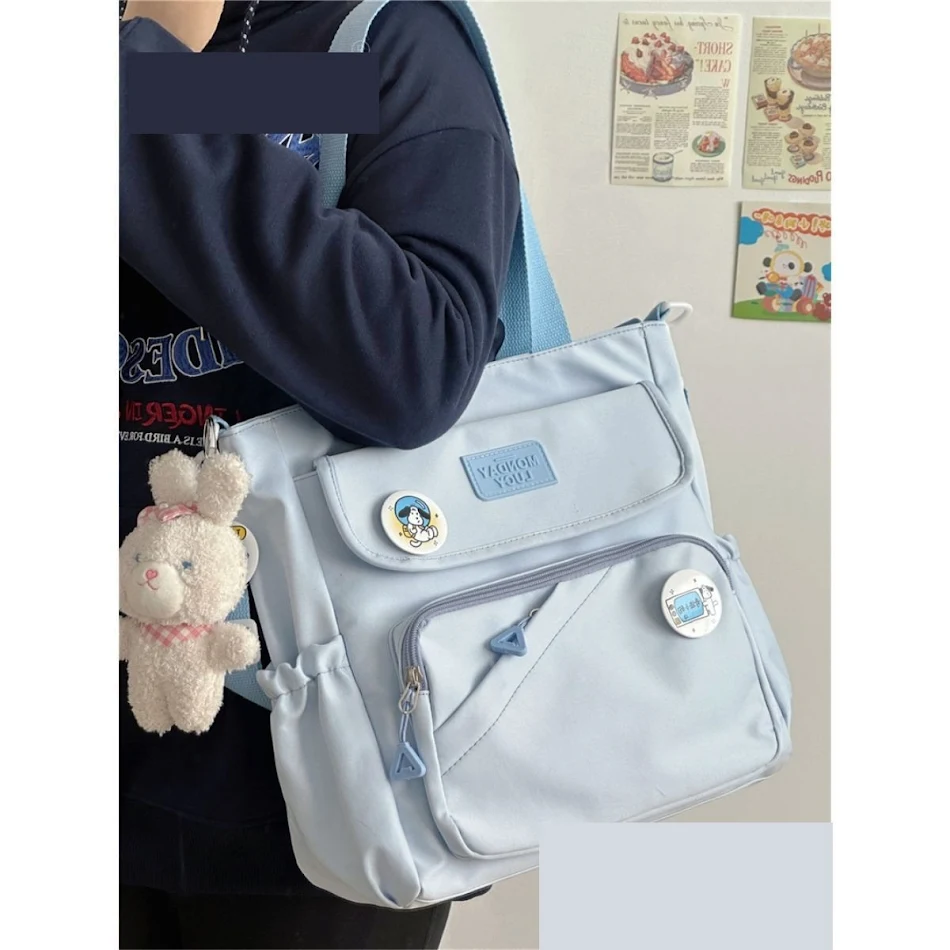Bolsa Feminina de Lona Estilo College Japonês Ideal para Faculdade e Dia a Dia Ampla e Resistente Perfeita para Livros e Notebook Confortável