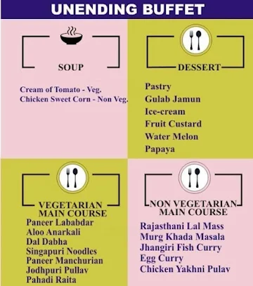 The Pink panther Barbeque menu 