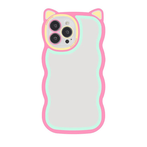 Title 4, Creative Wave Cat Ear Cartoon Phone Shell, a fu...