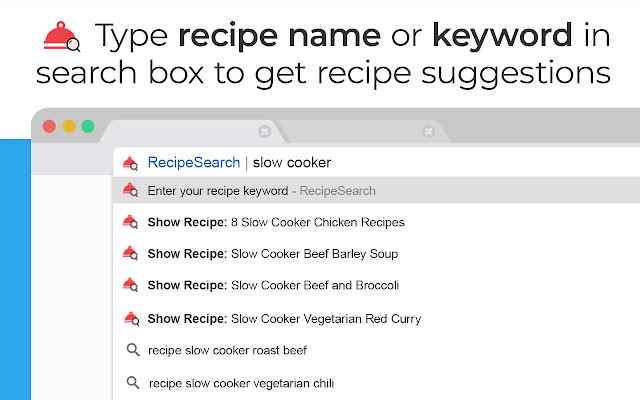 Recipe Search chrome extension