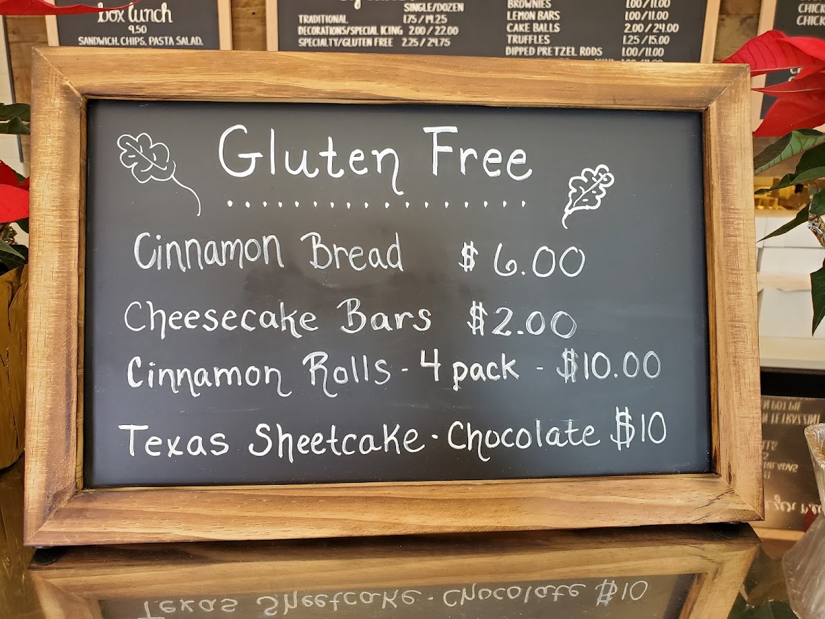 The Bakery House & Catering Co. gluten-free menu