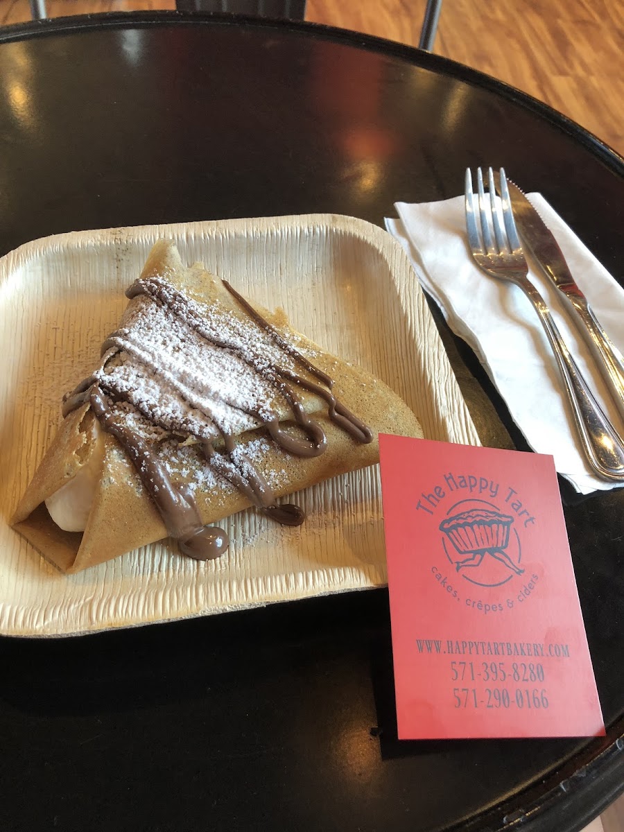 Gluten free strawberry nutella crepe