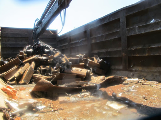 The value of the stolen pieces of railway line found inside the truck and scrapyard is estimated at R1m.