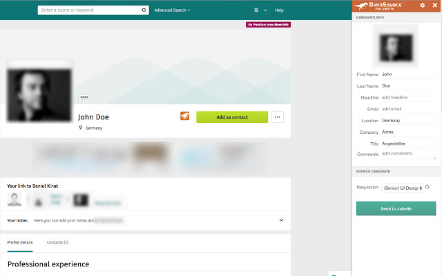 DynaSource for Jobvite chrome extension