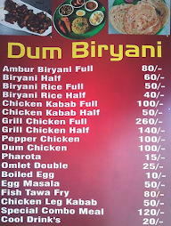 Dum Biriyani menu 1