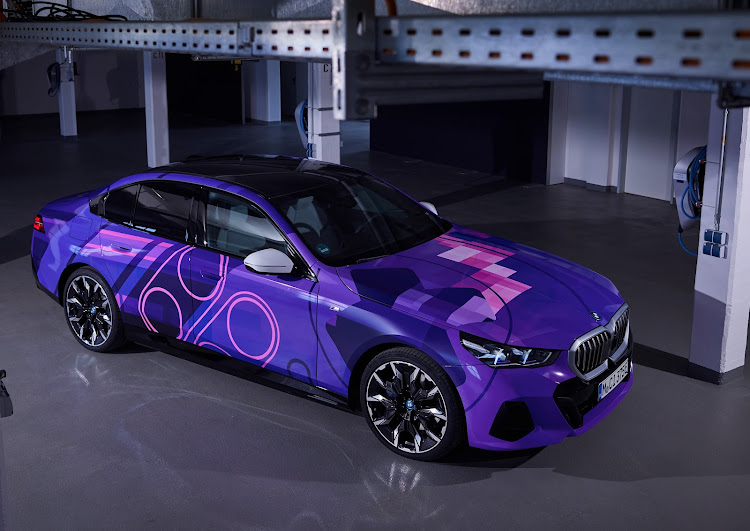 The electric i5 version of the 5 Series with a unique gaming wrap.