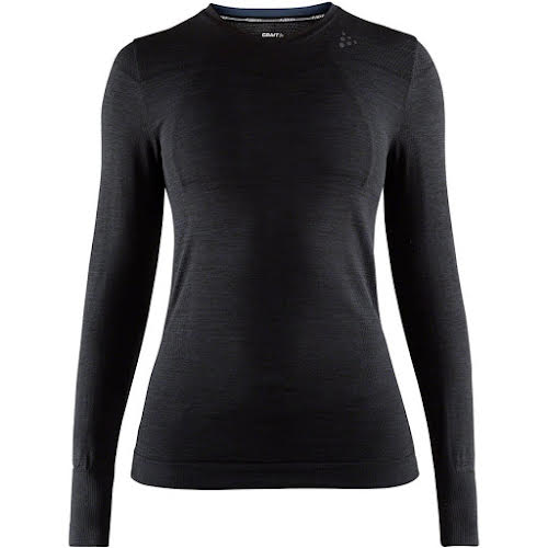 Craft Fuseknit Comfort Women's Round Neck Long Sleeve Base Layer Top: Black