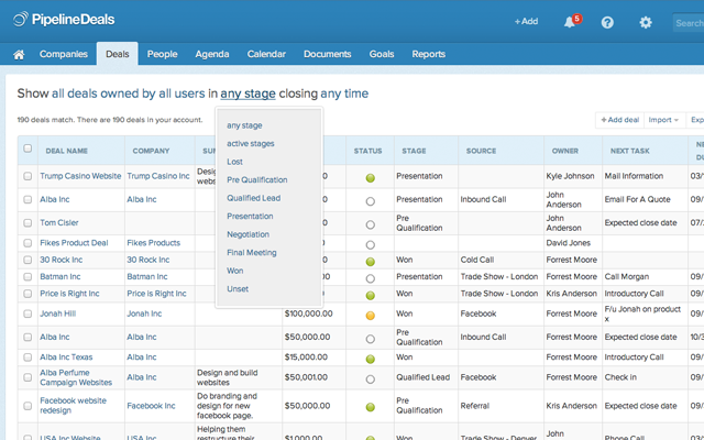 Screenshot of PipelineDeals: Simple and Powerful CRM