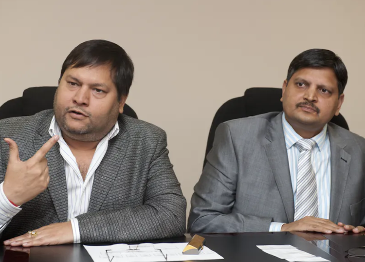 Ajay, right, and Atul Gupta are on the run from the law in SA. Their sibling, Rajesh, with Atul, is wanted on fraud and money laundering charges.