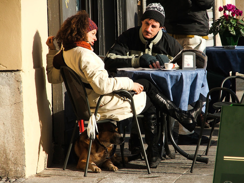 Due con cane di Giò Volpi