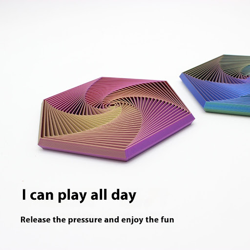 Title 1, Hexagon Fidget Toy, a 3D-printed stress relieve...