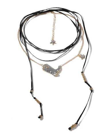 Collar Largo Multicapa con Botas de - 1