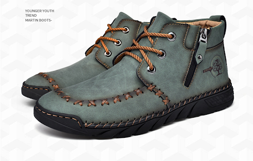 Title 3, New Mens Mid-top Zipper Martin Boots Versatile...