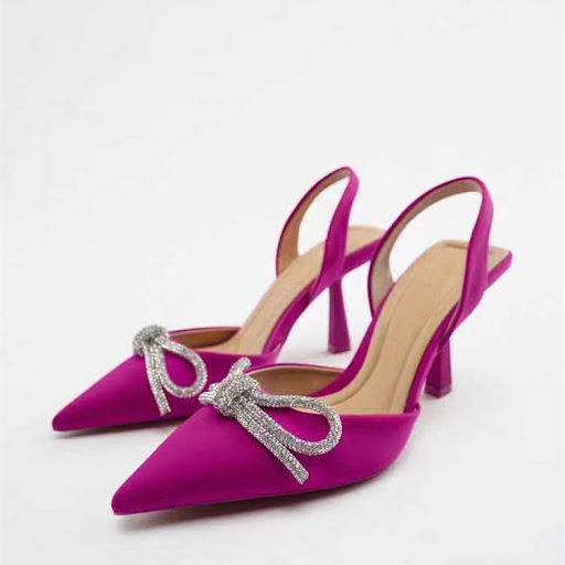 Title 3, Womens High Heel Pointed Toe Bow Sandals. Elev...
